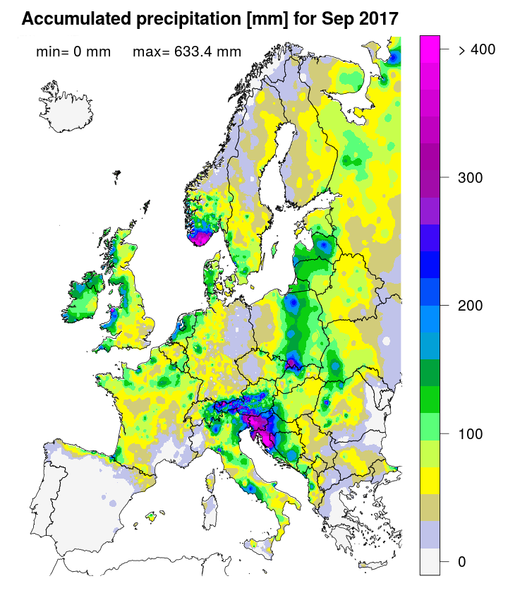 Accumulated precipitation [mm] for September 2017