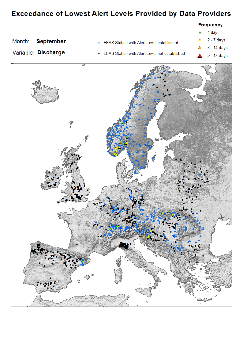 Alert level exceedance for September 2017