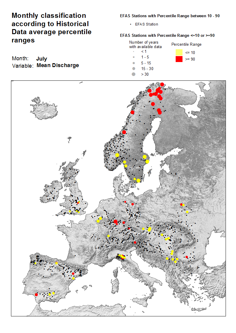 Figure 1. Monthly discharge anomalies July 2017