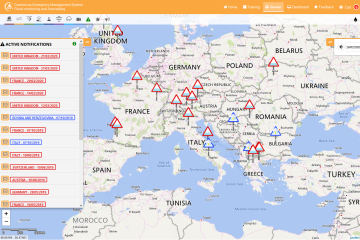Example of the new colours of the notifications for the 3.5 release. The notifications on the maps are only for test purposes.