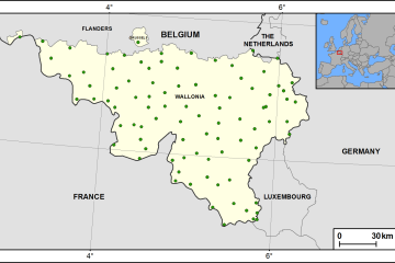 Service public de Wallonie active stations integrated in EFAS in December 2022 (Wallonia, Belgium)